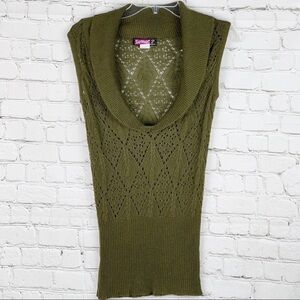 EUC-SAY What? Shawl Collar Lightweight Knit Top SM